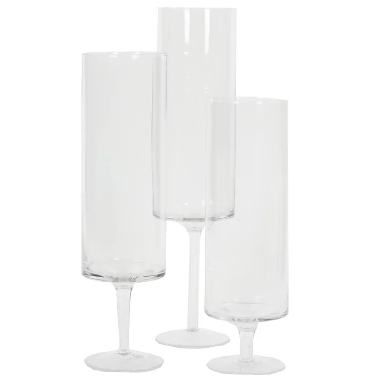 DIY Wedding Koyal Wholesale Pillar Candle Hurricane Pedestal Holders, Tall Glass Pedestal Candle ... | Walmart (US)
