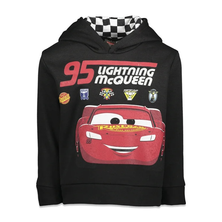 Disney Cars Lightning McQueen Toddler Boys Pullover Hoodie Fleece Black 7-8 - Walmart.com | Walmart (US)