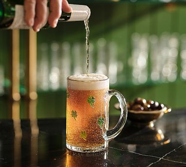 Four Leaf Clover Icon Beer Glasses - Set of 2 | Pottery Barn (US)