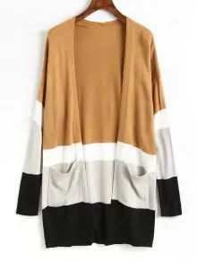 Color Block Knit Open Front Cardigan | ZAFUL (Global)