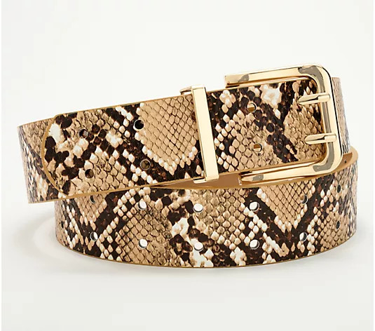 Susan Graver Solid or Printed Faux Leather Two- Prong Belt | QVC