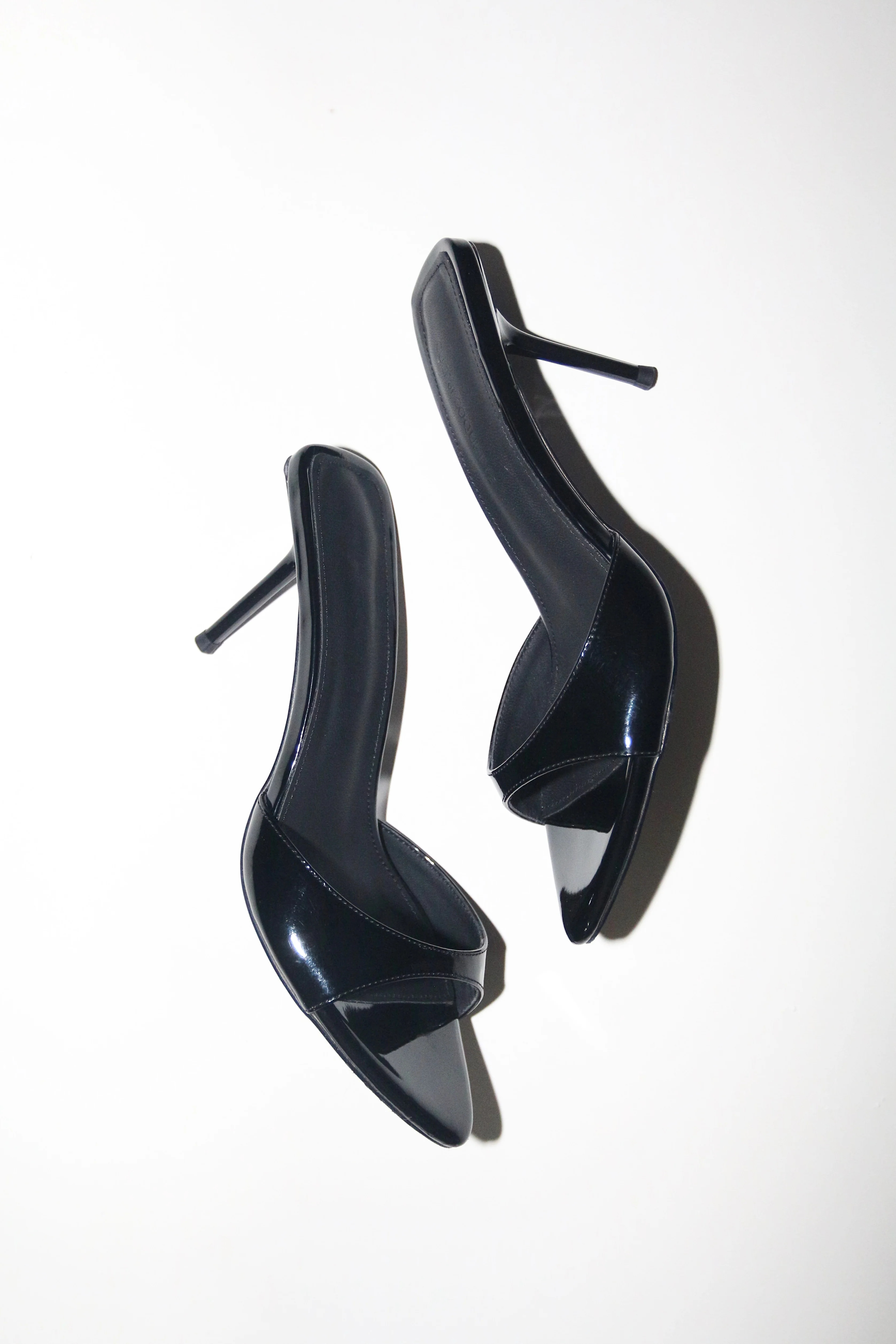 Zena Black Patent Vegan Mules 80 mm | CULT OF COQUETTE