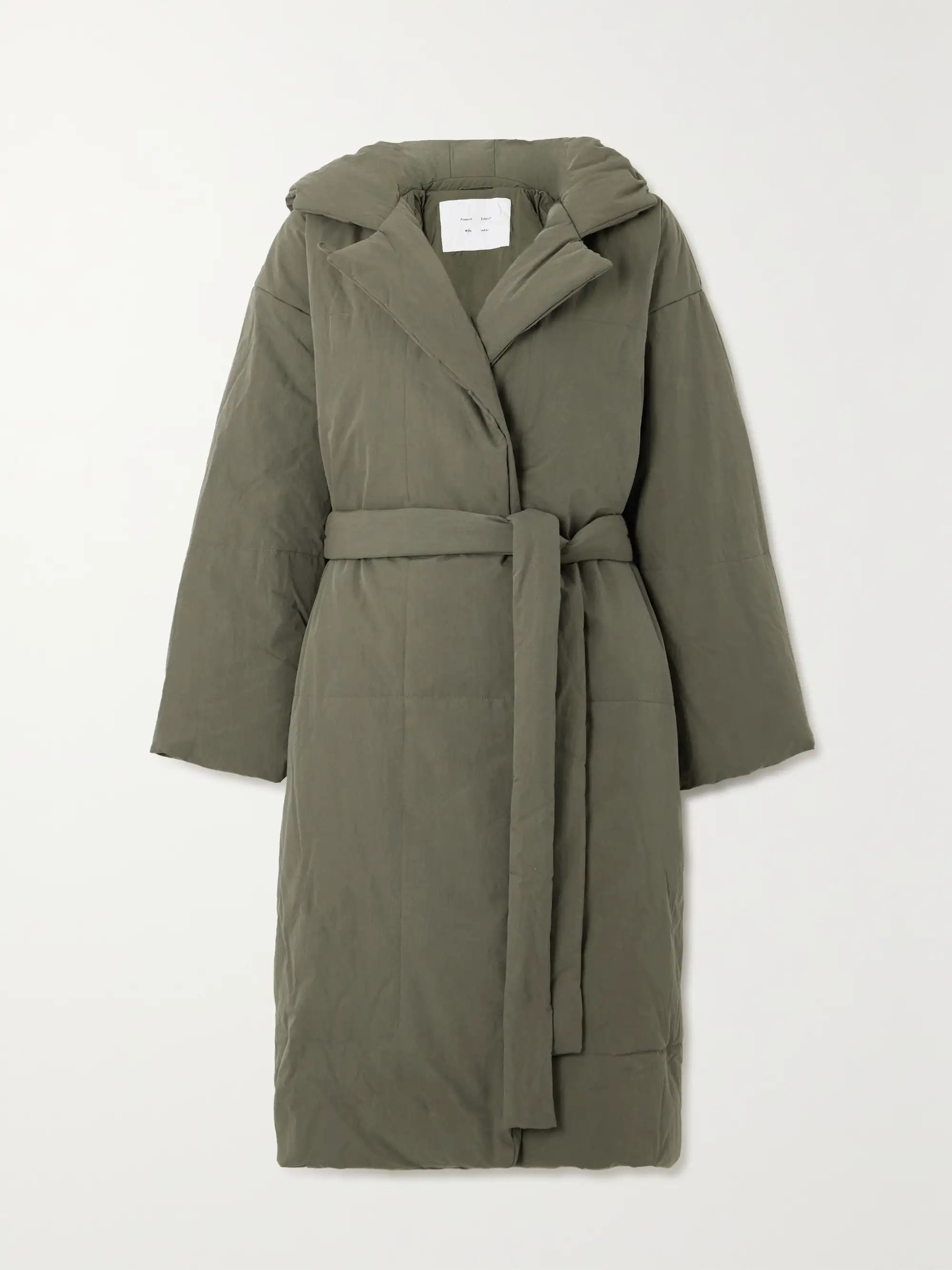 Hooded belted cotton-blend shell coat | NET-A-PORTER (US)