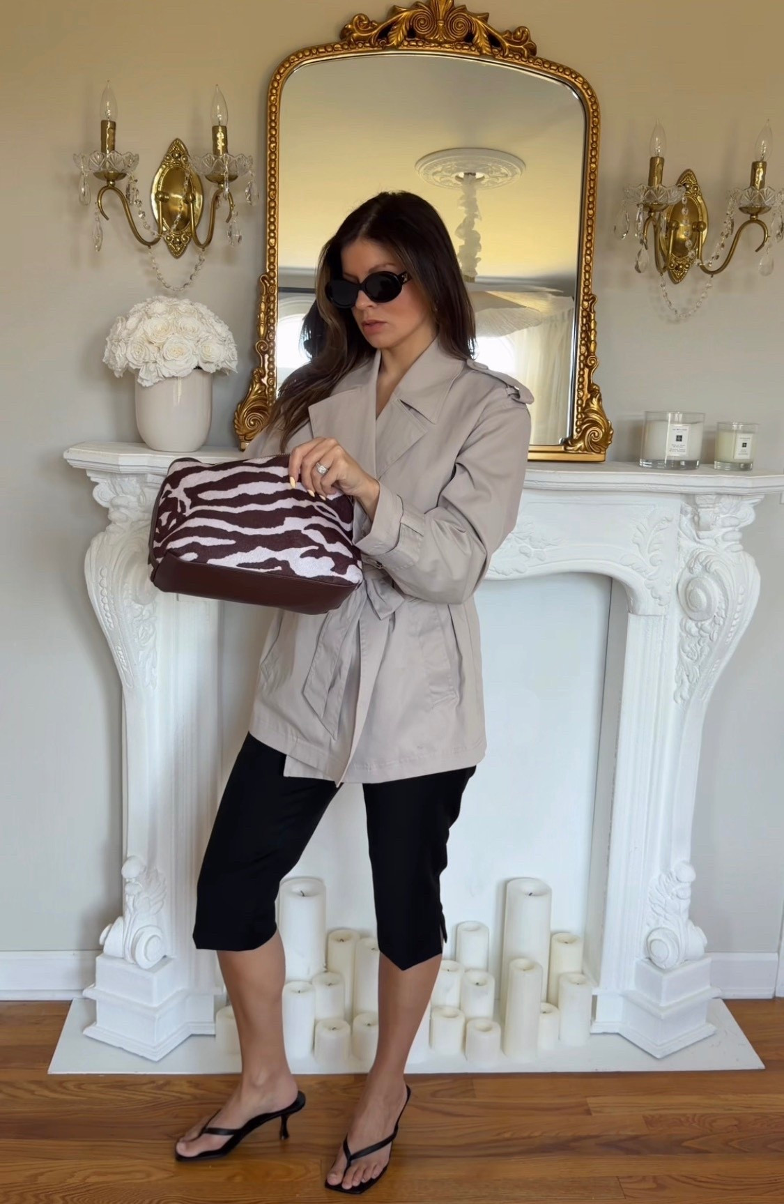 I’m wearing my shoe size in these black capri pants size 6. This zebra bag from Old Navy is an incredible steel. Black Celine, sunglasses, kitten, heels, summer outfit, Parisian style, fashion over 40.

#LTKSaleAlert #LTKOver40 #LTKootd