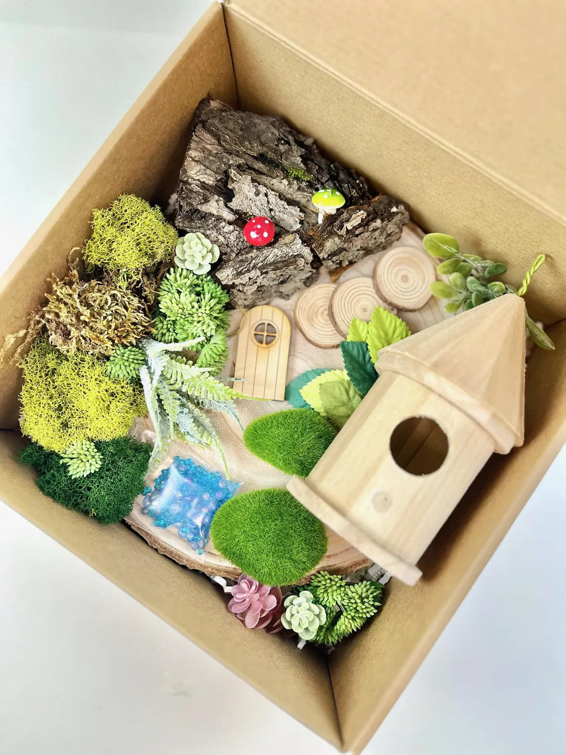 DIY Fairy Garden Kit: Nature Craft Project With Wood Base - Etsy | Etsy (US)