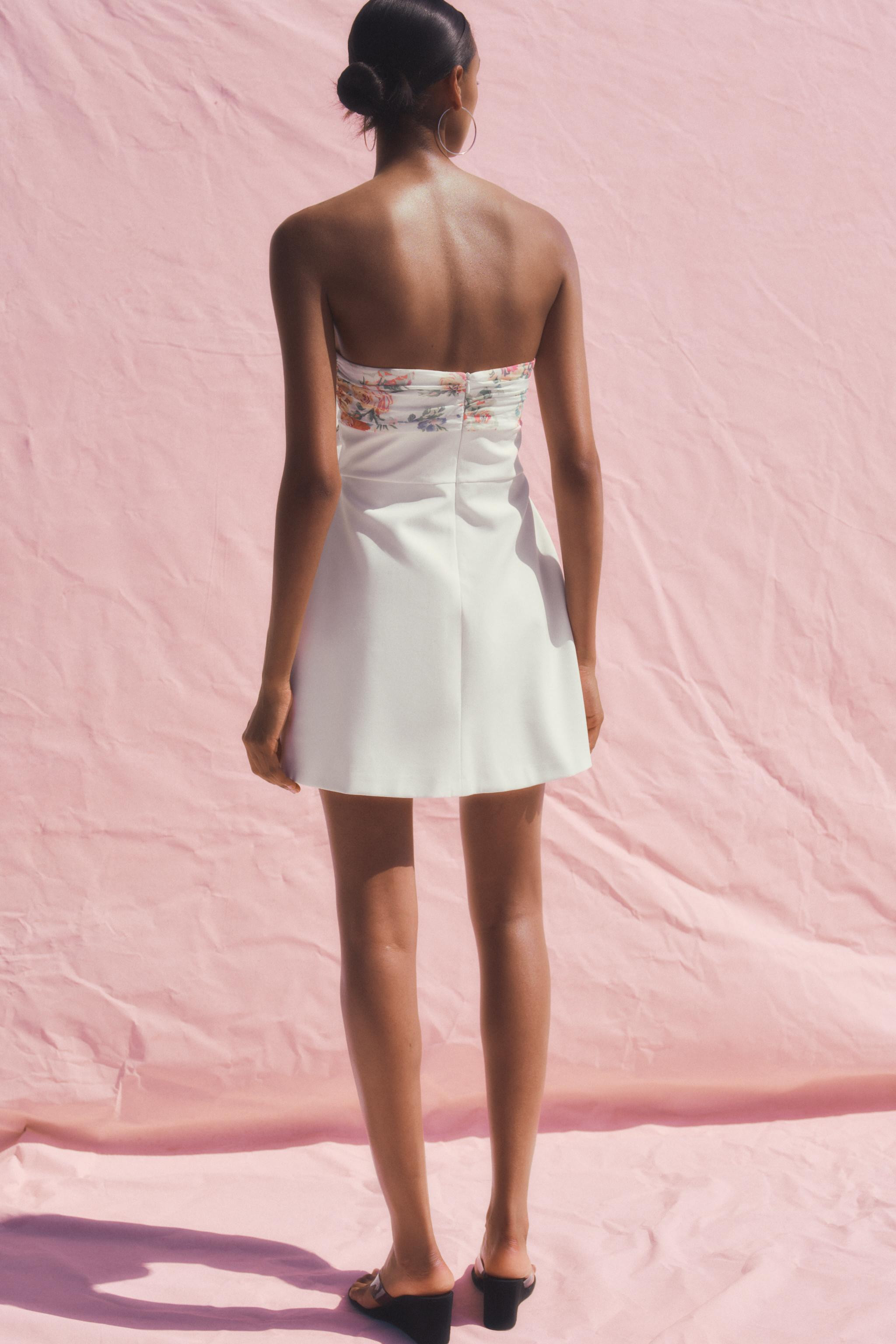 PRINTED SCARF SHORT DRESS | Zara US