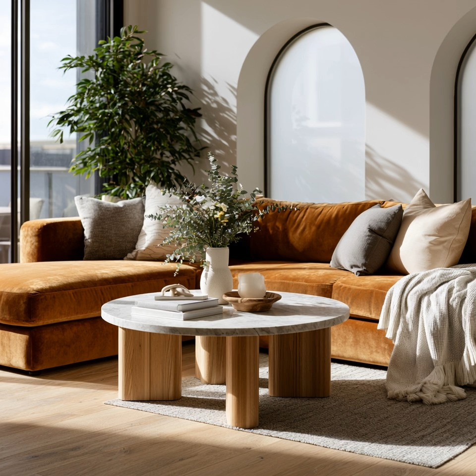 This is what understated luxury looks like when every piece is chosen with intention.

You do not need layers of decor or an oversized space to create a beautiful living room. You need a strong foundation.

Start with a taupe brown velvet sofa. This tone sits perfectly between warm and neutral, making it one of the most versatile choices in modern interiors. The velvet texture adds softness and depth, while the color grounds the space without feeling heavy.

At the center, a marble and wood coffee table creates balance. Marble brings that cool, refined elegance, while wood adds warmth and natural grounding. Together, they create a contrast that feels calm, elevated, and complete.

This combination allows the room to feel styled without effort. Add a simple arrangement of decor and a statement tree in the corner, and the entire space comes to life.

Whether you prefer an L-shaped layout or a classic sofa and loveseat, the idea remains the same. Keep the palette warm, keep the materials natural, and let the textures do the work.

Explore our curated edit of velvet sofas, marble and wood tables, and indoor trees to create a living room that feels timeless, balanced, and effortlessly refined.

Because true luxury is never loud, it is intentional.

#livingroomdecor #quietluxury #homedecor #interiorstyling 

 #LTKHome