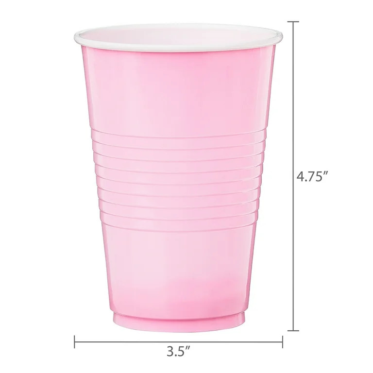 Vasos de Plástico Desechables para Fiestas, Bonito Rosa, 16 oz, 18 Piezas, de Way To Celebrate | Walmart (US)