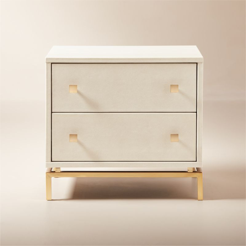 2-Drawer Ivory Shagreen Nightstand + Reviews | CB2 | CB2