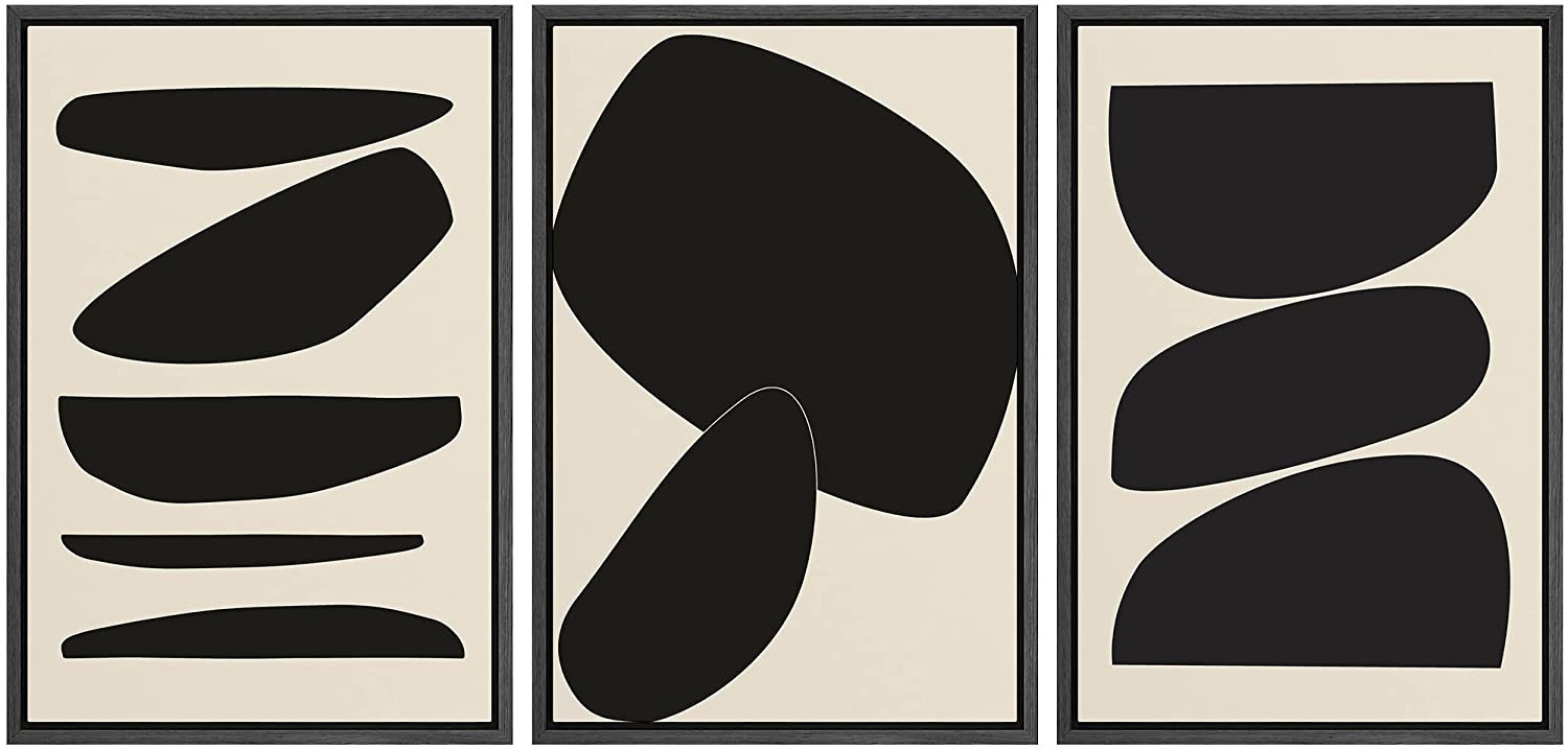 PixonSign Framed Canvas Print Wall Art Set Geometric Duotone Circle Mid-Century Collage Abstract ... | Walmart (US)