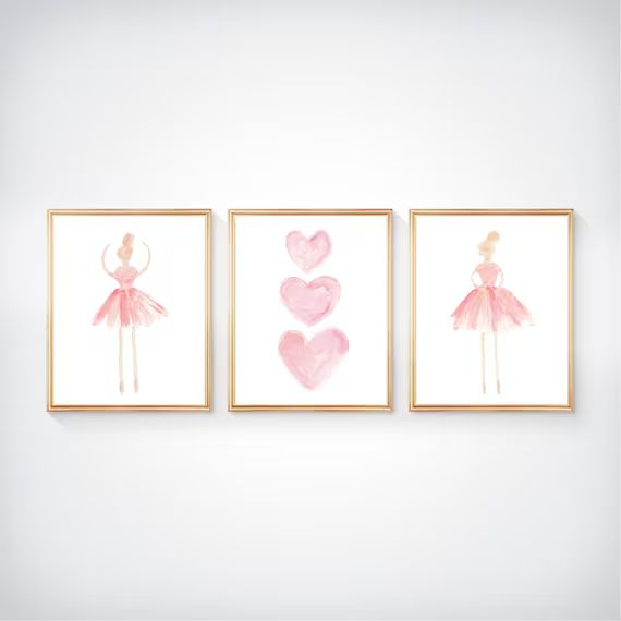 Ballerina Gifts for Girls, Set of 3, Girls Ballet Decor, Girls Ballet Print, Ballerina Art, Balle... | Etsy (US)