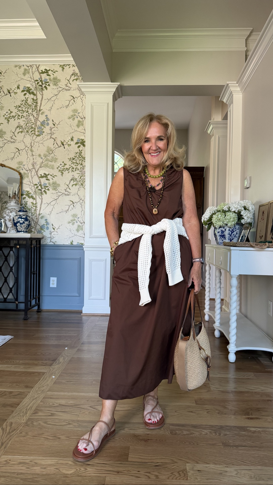 Amazon dress is a winner 
Open stitch hoodie size large 
10% off my tote with code NANETTE 

vacation dress summer dress brown dress layered necklaces long pendant necklace

#LTKOver40 #LTKootd #LTKMidsize