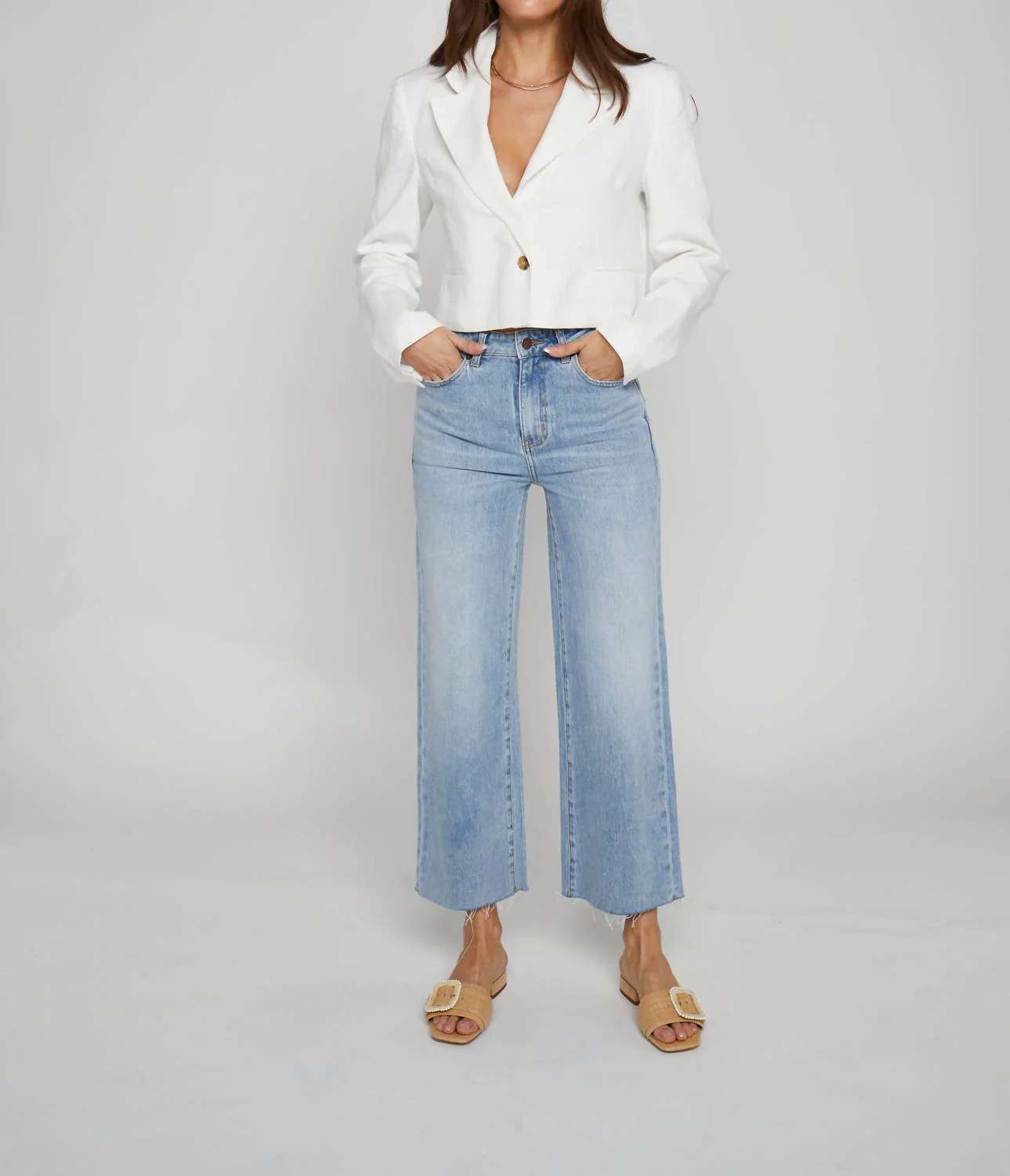 Aberdeen High Rise Wide Leg In Light Indigo Worn | Shop Simon