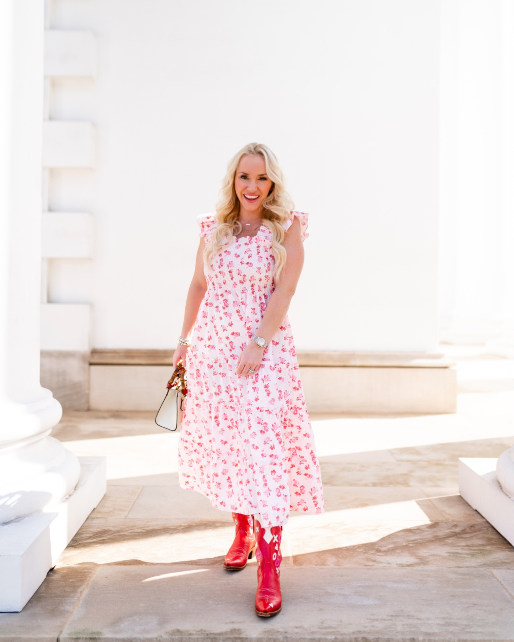 Hill House Home Nap Dress size XXS.
XO Miron Crosby boots. Red cowboy boots. White Gucci tote bag. Valentine’s
day. 

#LTKstyletip #LTKshoecrush #LTKSeasonal