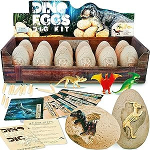 Hapinest Dinosaur Eggs Excavation Dig Kit for Kids Boys and Girls Party Favor Toys & Gifts Ages 6... | Amazon (US)