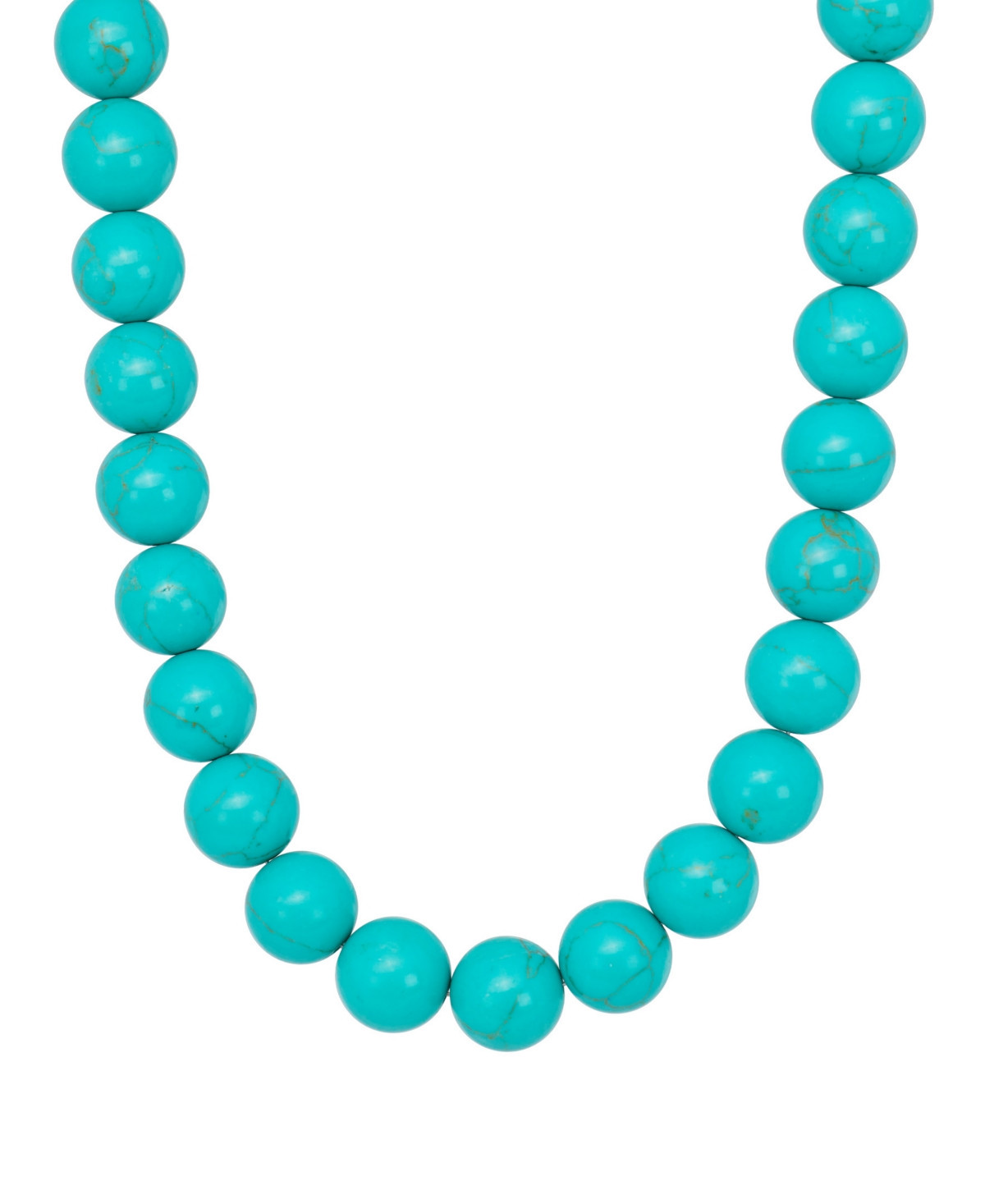 Macy's Sterling Silver-Plated Color Beaded Necklace - Turquoise | Macy's