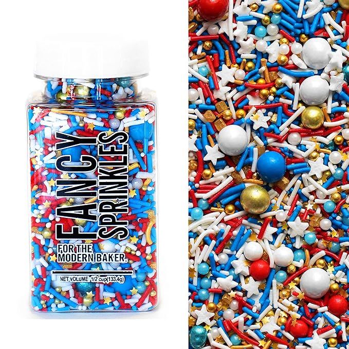 Fancy Sprinkles Decorative Glitter Sprinkle Mix for Baking, Cake and Cookie Decorating, 4oz. Gold... | Amazon (US)