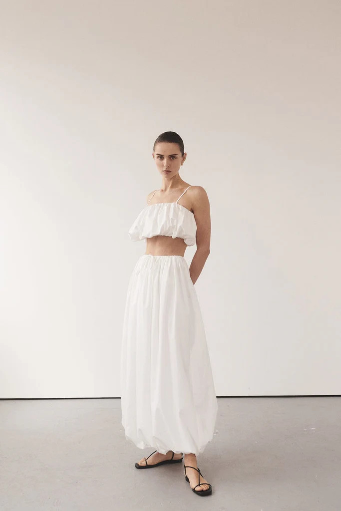 MONTY WHITE BUBBLE MIDI SKIRT | DISSH