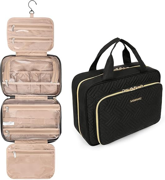 BAGSMART Toiletry Bag Hanging Travel Makeup Organizer with TSA Approved Transparent Cosmetic Bag ... | Amazon (US)