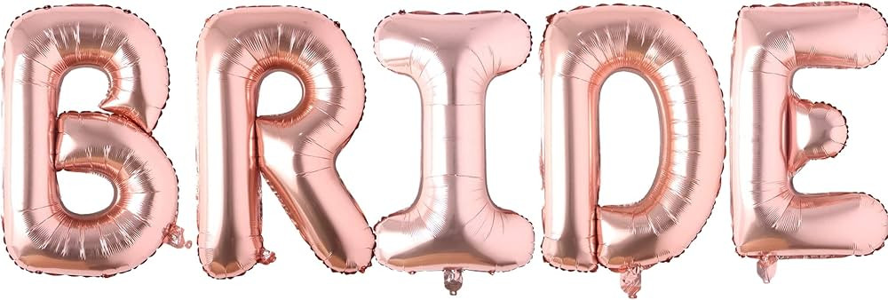 40" Bride Rose Gold Huge Balloons for Shower Bachelorette Party Decorations | Amazon (US)