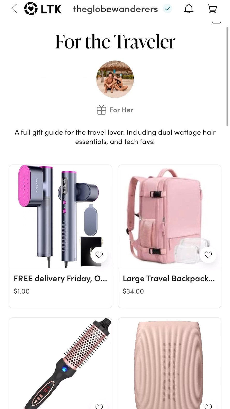 A holiday gift guide for the traveler in your life! 

From travel friendly dual voltage hair tools and accessories, to packing must haves, bags I can’t live without and cameras to capture all her memories, this is the ultimate gift guide for the girl in your life who loves to travel  

#LTKHoliday #LTKGiftGuide #LTKTravel