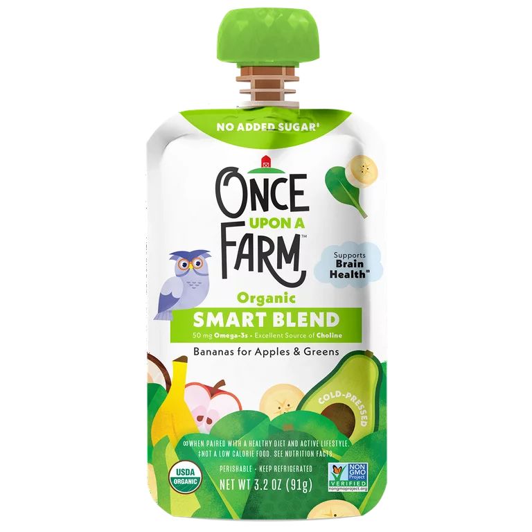 Once Upon a Farm Smart Blend Bananas for Apples & Greens Pouch, 3.2oz | Walmart (US)