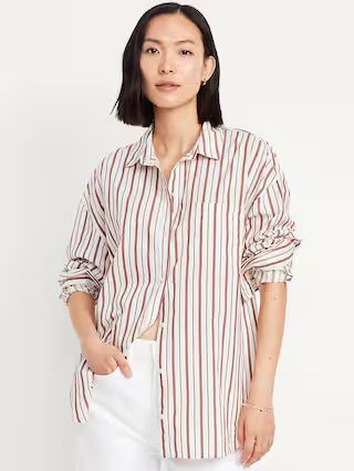 Oversized Button-Down Boyfriend Shirt | Old Navy (US)