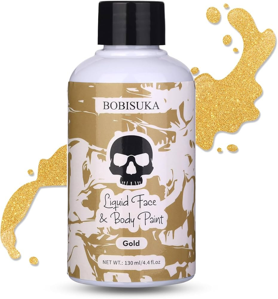 BOBISUKA Gold Face Body Paint Liquid Texture Washable Non Toxic Facepaint Fast Drying Metallic Go... | Amazon (US)