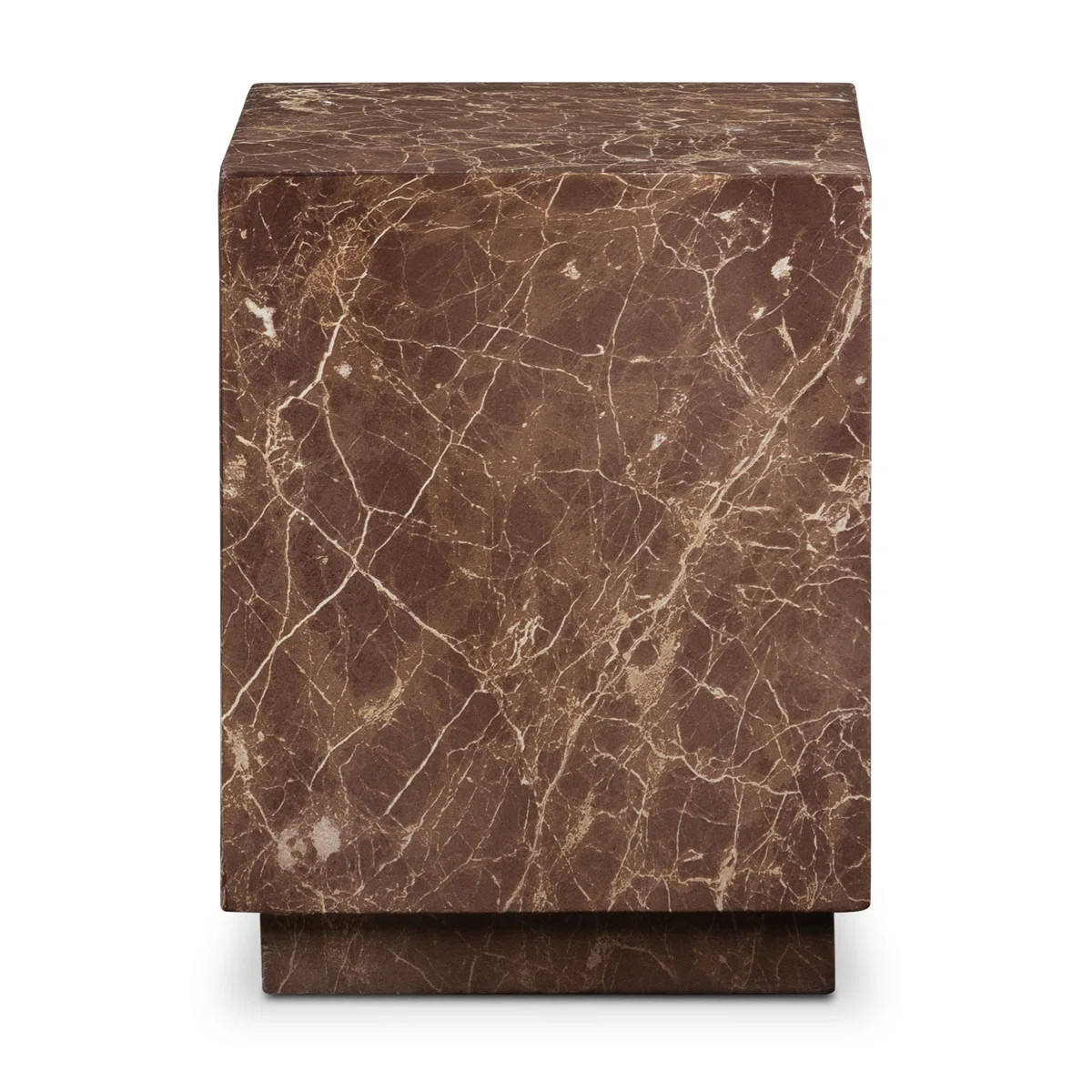 Stova Cube Concrete Side Table With Marble Finish | Wayfair North America
