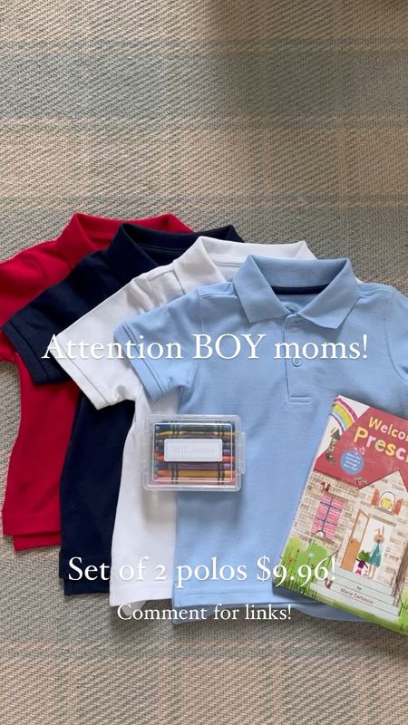 Attention BOY moms! These are the BEST polos and always sell out! Set of 2 for $9.96!!! They run true to size! 

I’ve also linked Will’s crayon set and other back to school supplies!! #walmartpartner #walmart #backtoschool #welcometoyourwalmart #kids #boys #polos #liketkit 

#LTKBacktoSchool #LTKkids