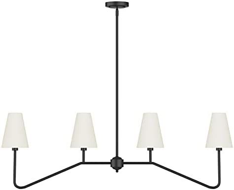 Electro bp;47"W 4-Light Linear Kitchen Island Lighting Fixture Classic Chandeliers Matt Black with W | Amazon (US)