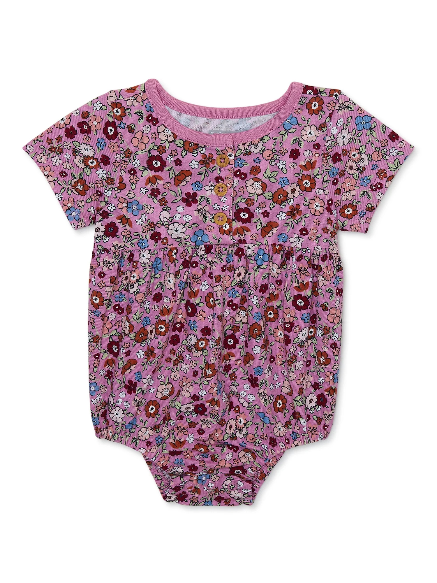 Garanimals Baby Girl Short Sleeve Print Bodysuit, Sizes, 0/3M-24M - Walmart.com | Walmart (US)
