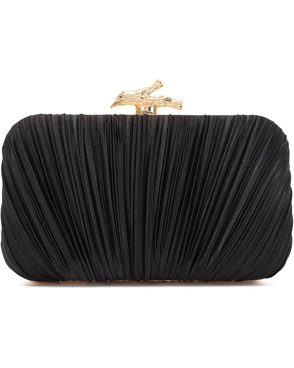 Freie Liebe Clutch Purses for Women Evening Bag Pleated Clutch Bag with Chain for Wedding Party | Amazon (US)