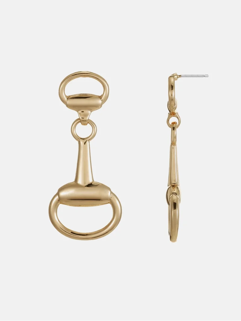 Scenario Horsebit Drop Earrings, Gold-Tone | Walmart (US)