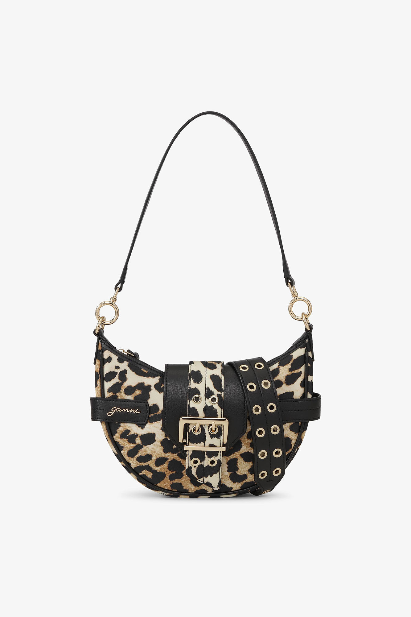 Leopard Small Bucky Crossbody Bag | Ganni