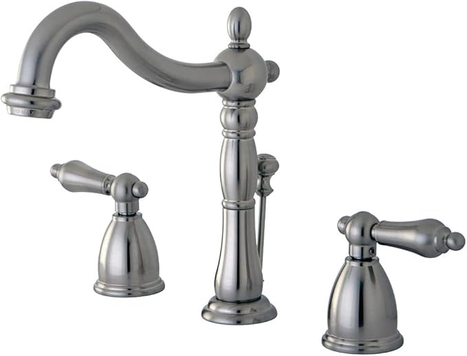 Kingston Brass KB1978AL Heritage Widespread Lavatory Faucet with Metal Lever Handle, Brushed Nick... | Amazon (US)