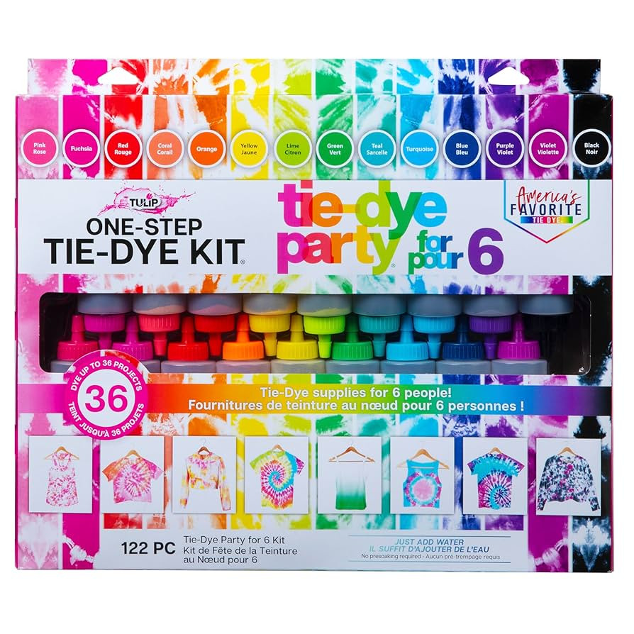 Tulip One-Step Tie-Dye Kit Party Supplies, 18 Bottles Tie Dye, Rainbow, 1 Count (Pack of 1) | Amazon (US)
