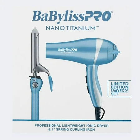 BabylissPRO Nano Titanium Professional Dryer + 1 Spring Curl Iron | Walmart (US)