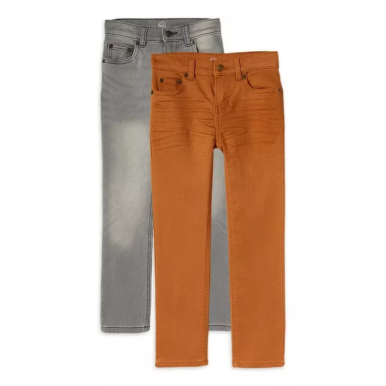 Wonder Nation Boys Slim Knit Denim Jeans, Sizes 4-18 & Husky 