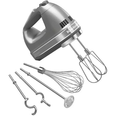KitchenAid 9-Speed Hand Mixer with Turbo Beater II Accessories, Contour Silver | Tractor Supply