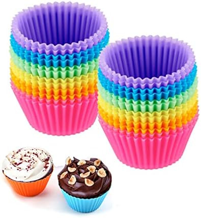 Reusable Silicone Cupcake Baking Cups 24 Pack, 2.75 inch Silicone Baking Cups, Reusable & Non-stick  | Amazon (US)