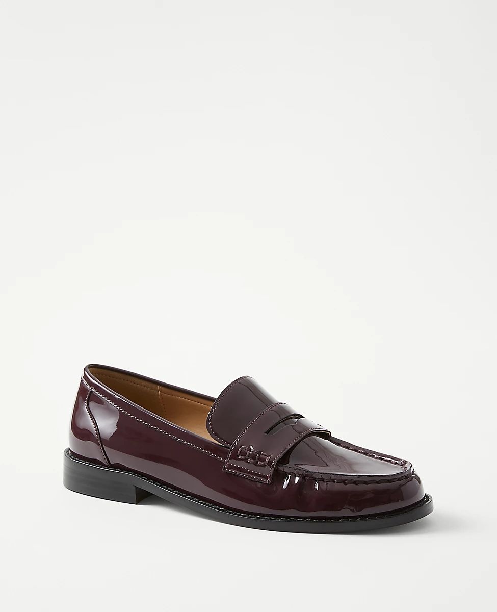 Gathered Seam Patent Penny Loafers | Ann Taylor (US)