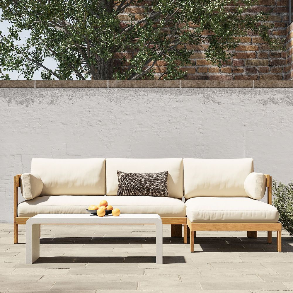 Monterey Outdoor Teak 2-Piece Chaise Sectional (99.5") | West Elm (US)