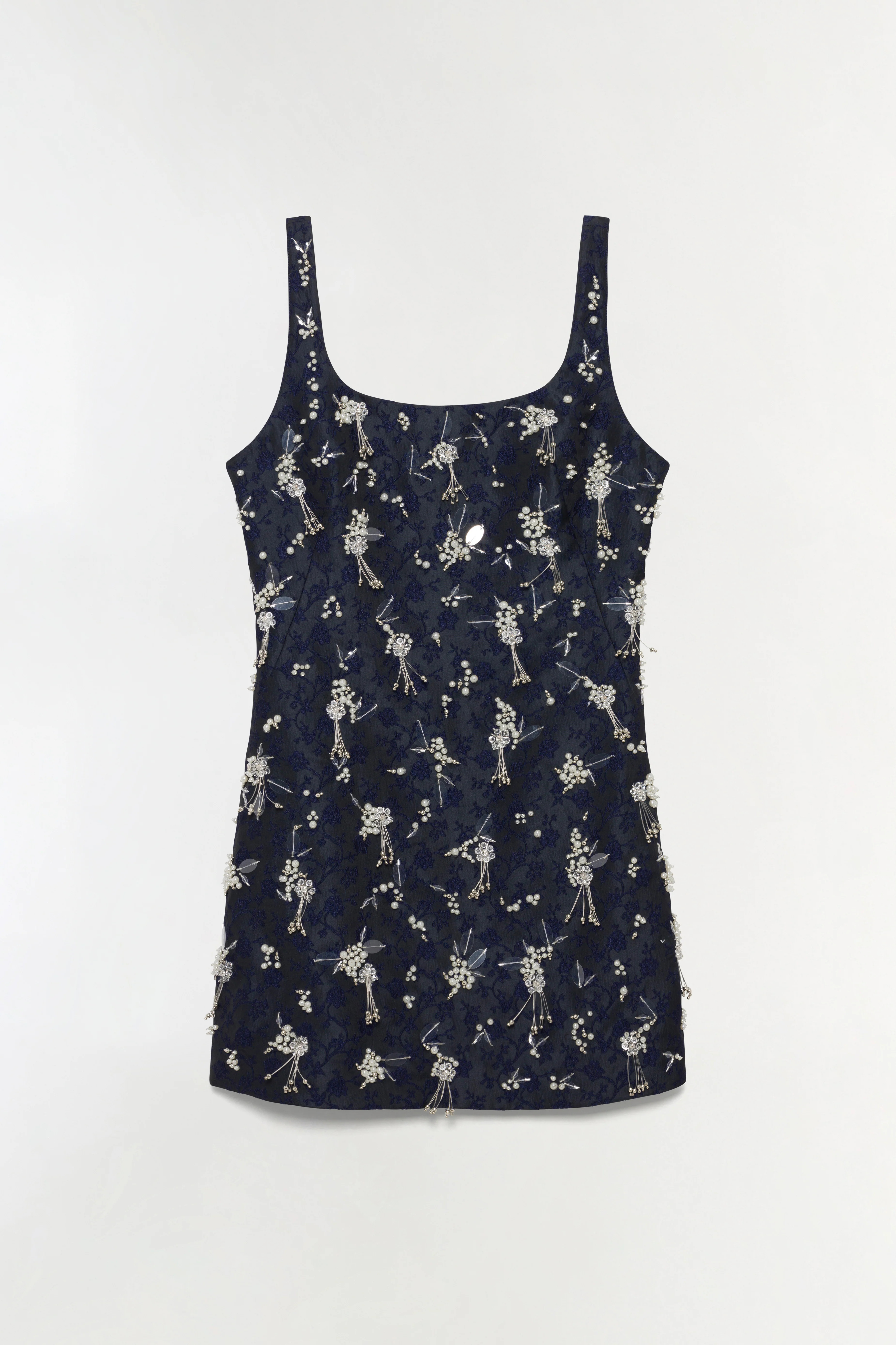 SIMKHAI Women's Viva Embellished Jaquard Mini Dress in Midnight, Size 2 | Simkhai