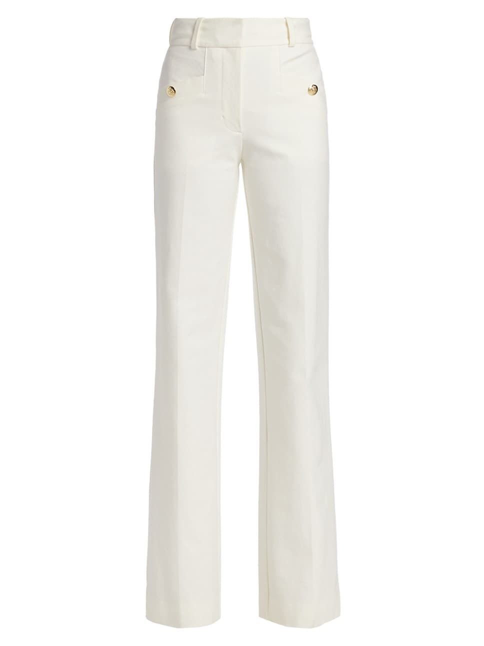 Nell Stretch-Twill High-Rise Mid-Leg Pants | Saks Fifth Avenue