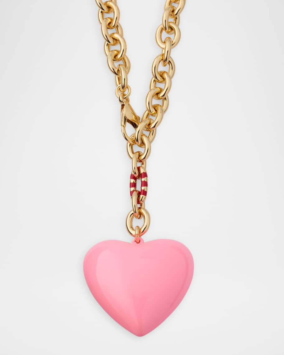 The Puffy Heart Necklace, Pink | Neiman Marcus