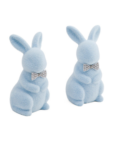 2pk 7in Flocked Bunnies | TJ Maxx