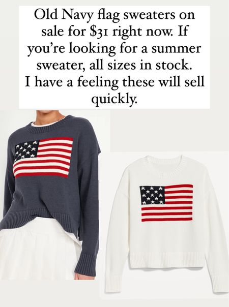 These flag sweaters are great! Perfect sweaters for the summer ahead! Lightweight and pretty. 

#LTKStyleTip #LTKFindsUnder50