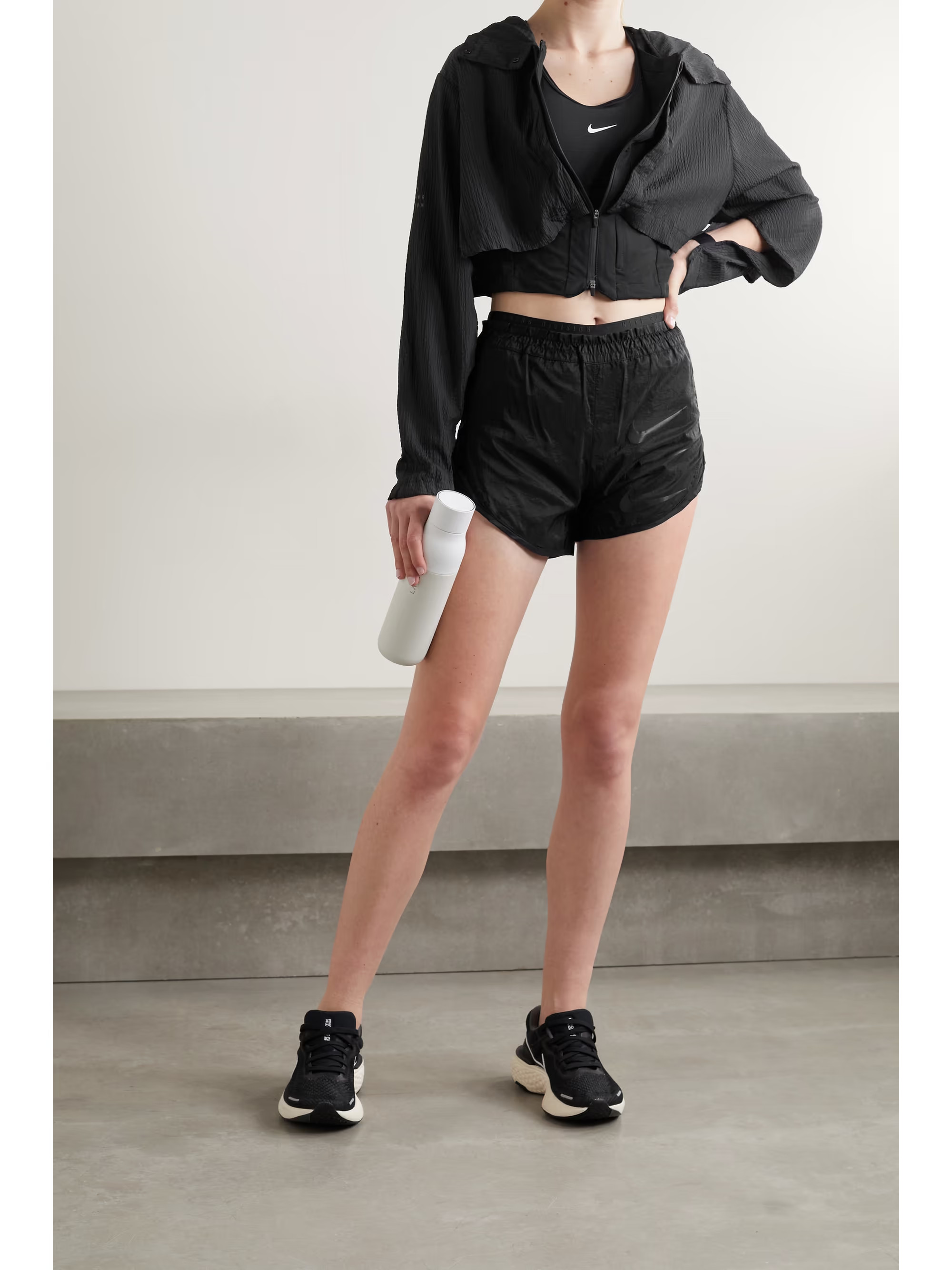 Run Division convertible crinkled shell and mesh jacket | NET-A-PORTER (US)