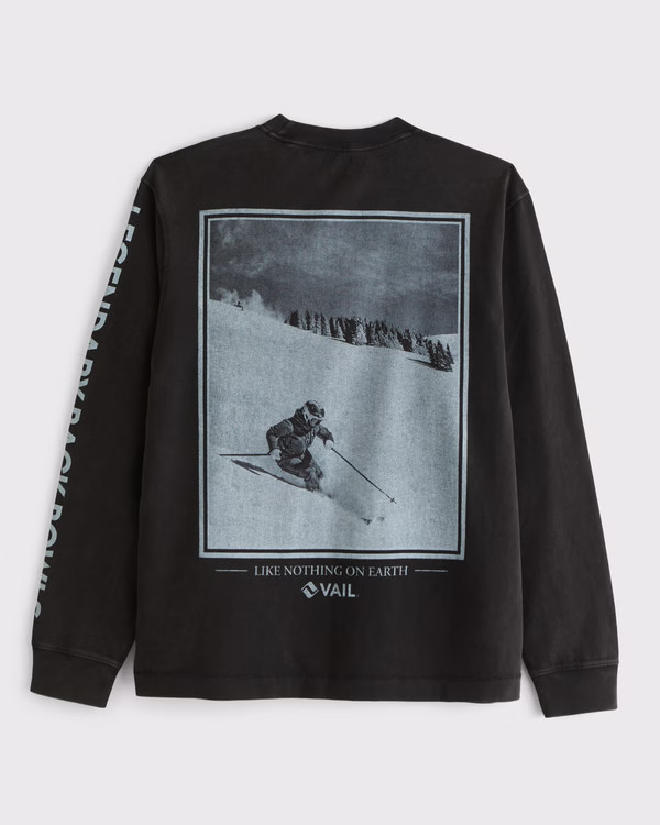 Men's Long-Sleeve Premium Heavyweight 2.0 Vail Graphic Tee | Men's Tops | Abercrombie.com | Abercrombie & Fitch (US)